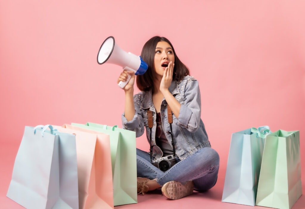A brand awareness strategist with a megaphone