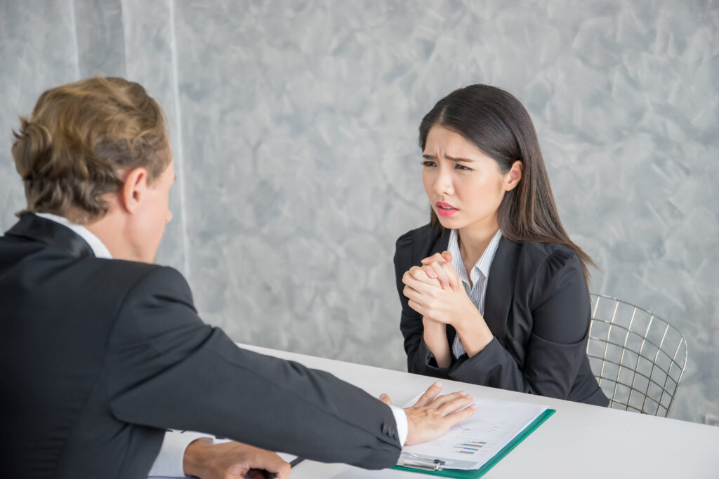 A job applicant with little interview preparation